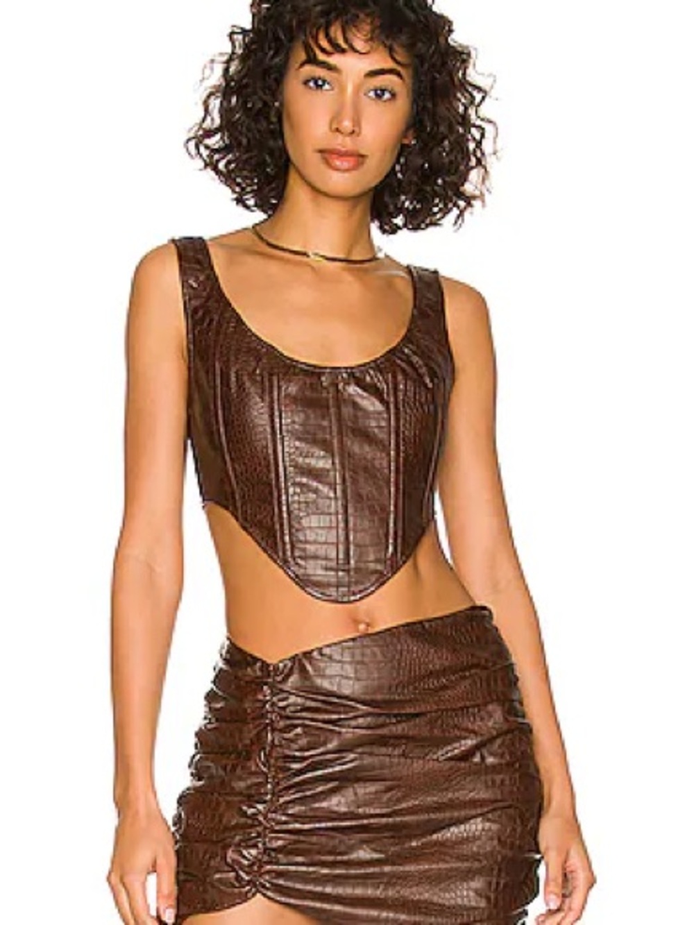 BY.DYLN Lias Corset Brown Croc